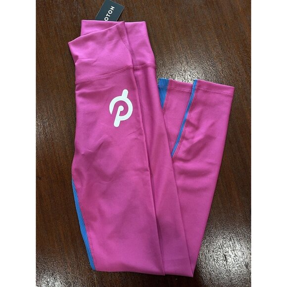 NWT Peloton Show Up Rib Leggings Womens Size Small Pink & Blue $98 - Picture 2 of 9